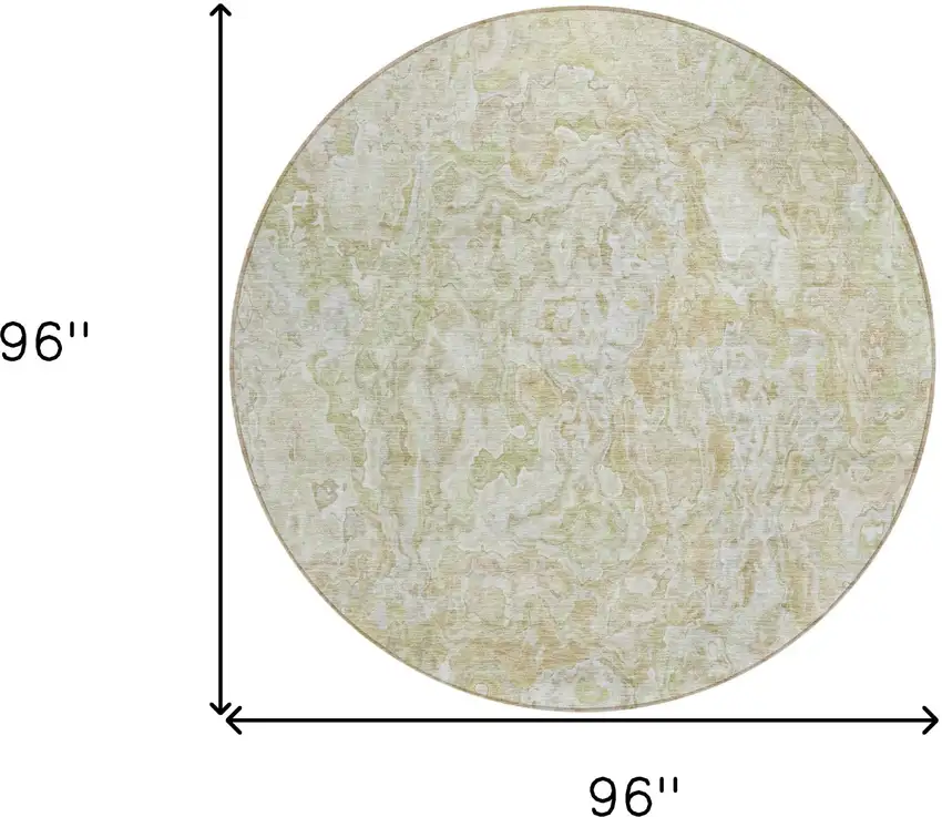 8' Beige Tan And Taupe Round Abstract Washable Indoor Outdoor Area Rug Photo 3