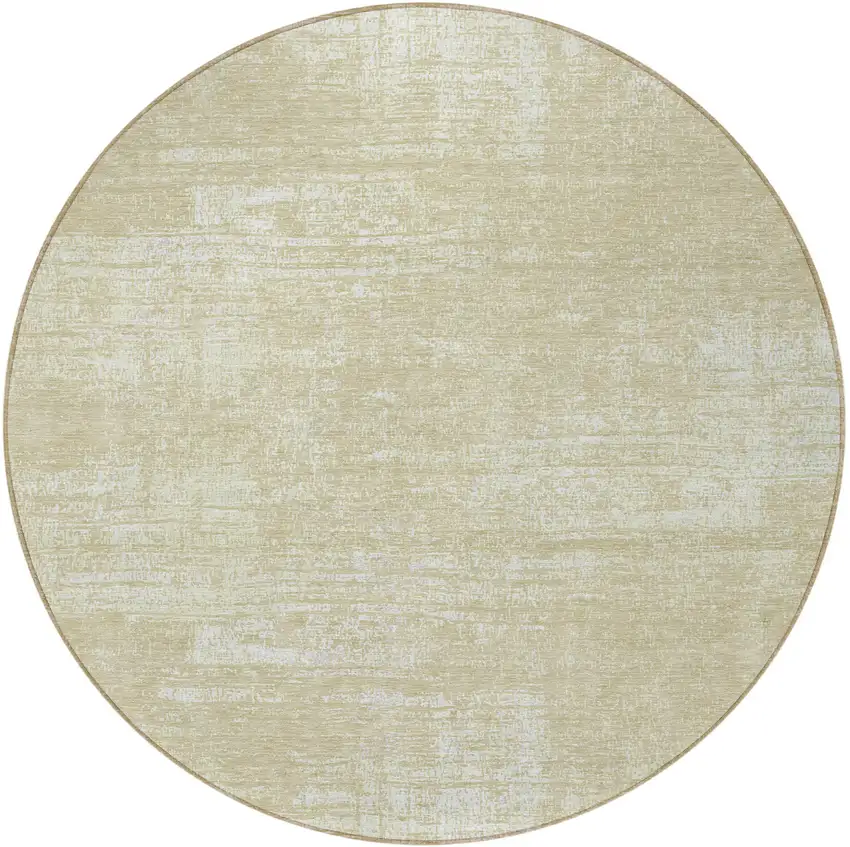 8' Beige Tan And Taupe Round Abstract Washable Indoor Outdoor Area Rug Photo 4