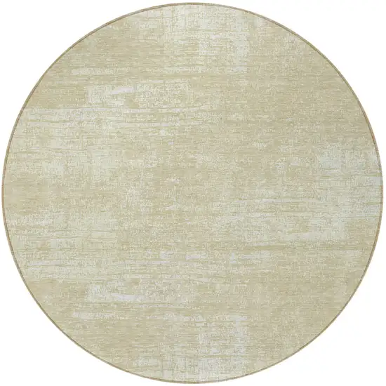 8' Beige Tan And Taupe Round Abstract Washable Indoor Outdoor Area Rug Photo 4