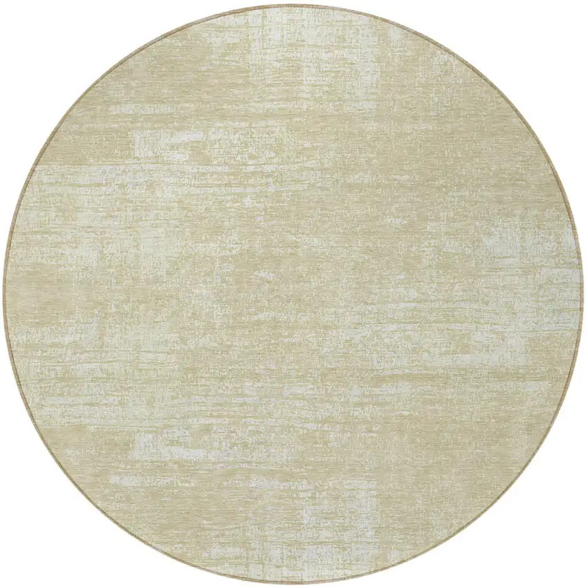 8' Beige Tan And Taupe Round Abstract Washable Indoor Outdoor Area Rug Photo 4