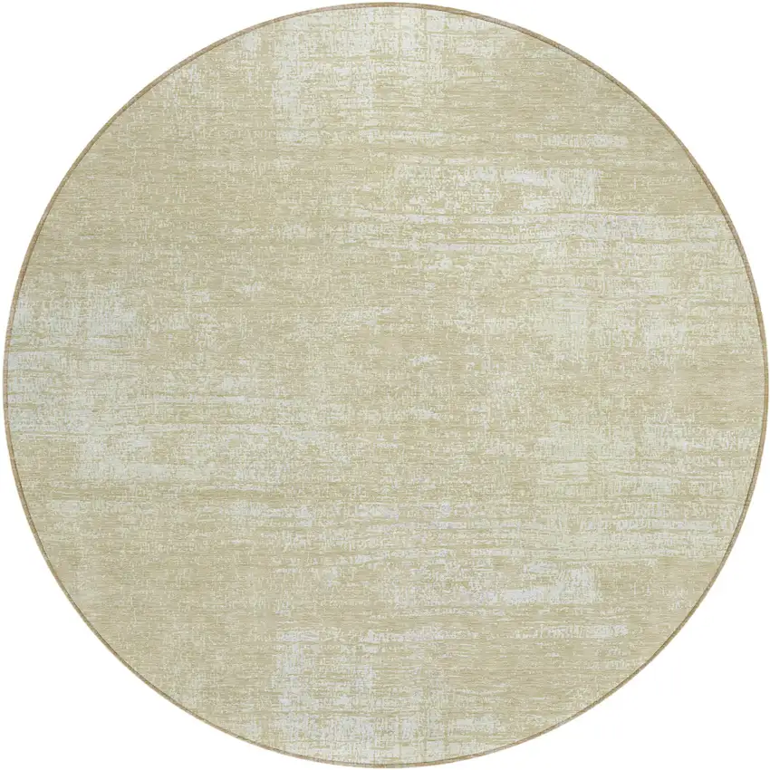 8' Beige Tan And Taupe Round Abstract Washable Indoor Outdoor Area Rug Photo 1