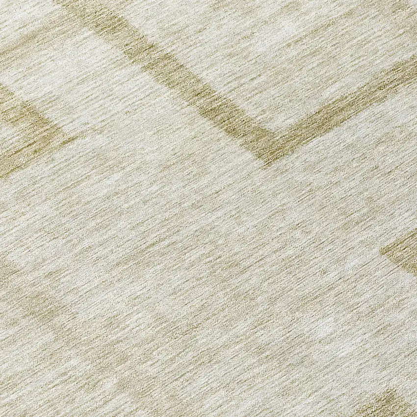 8' Beige Tan And Taupe Round Geometric Washable Indoor Outdoor Area Rug Photo 8