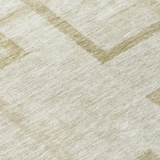 8' Beige Tan And Taupe Round Geometric Washable Indoor Outdoor Area Rug Photo 8