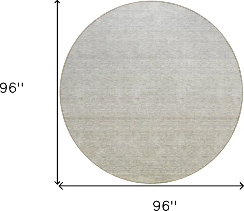 8' Beige Tan And Taupe Round Ombre Washable Indoor Outdoor Area Rug Photo 3