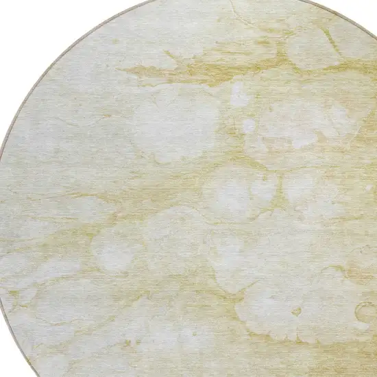 8' Beige Taupe And Artichoke Green Round Abstract Washable Indoor Outdoor Area Rug Photo 4