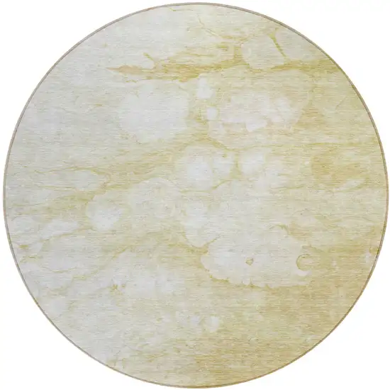 8' Beige Taupe And Artichoke Green Round Abstract Washable Indoor Outdoor Area Rug Photo 2