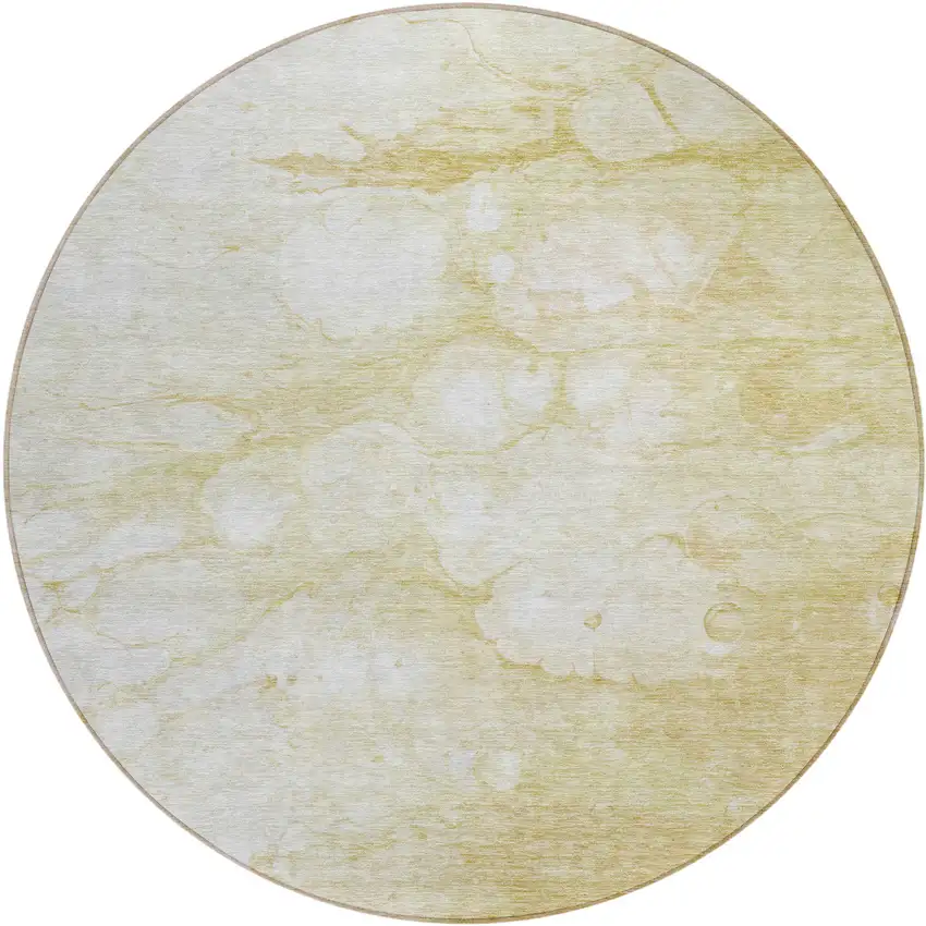 8' Beige Taupe And Artichoke Green Round Abstract Washable Indoor Outdoor Area Rug Photo 2