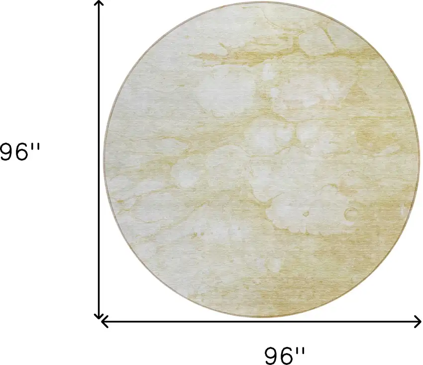 8' Beige Taupe And Artichoke Green Round Abstract Washable Indoor Outdoor Area Rug Photo 8