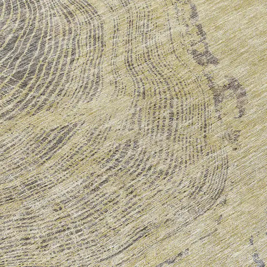 8' Beige Taupe And Gray Round Abstract Washable Indoor Outdoor Area Rug Photo 9
