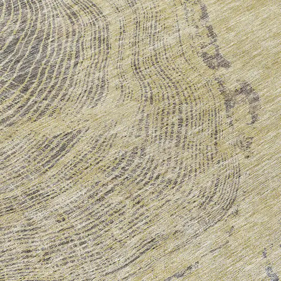 8' Beige Taupe And Gray Round Abstract Washable Indoor Outdoor Area Rug Photo 9
