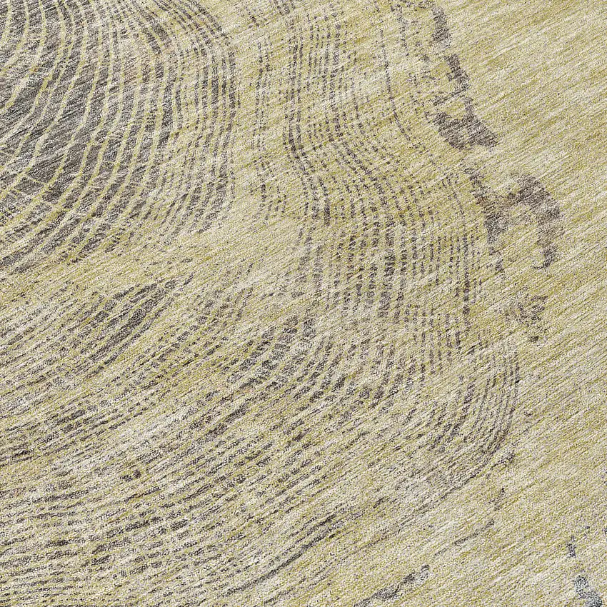 8' Beige Taupe And Gray Round Abstract Washable Indoor Outdoor Area Rug Photo 9