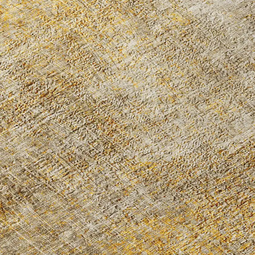 8' Beige Taupe And Ivory Round Abstract Washable Indoor Outdoor Area Rug Photo 6