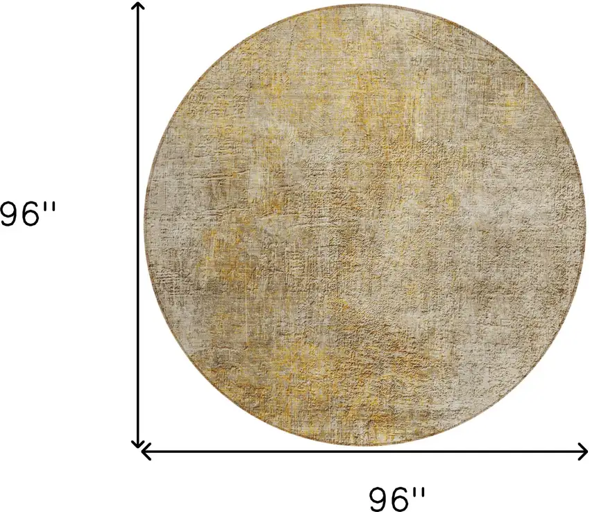 8' Beige Taupe And Ivory Round Abstract Washable Indoor Outdoor Area Rug Photo 3