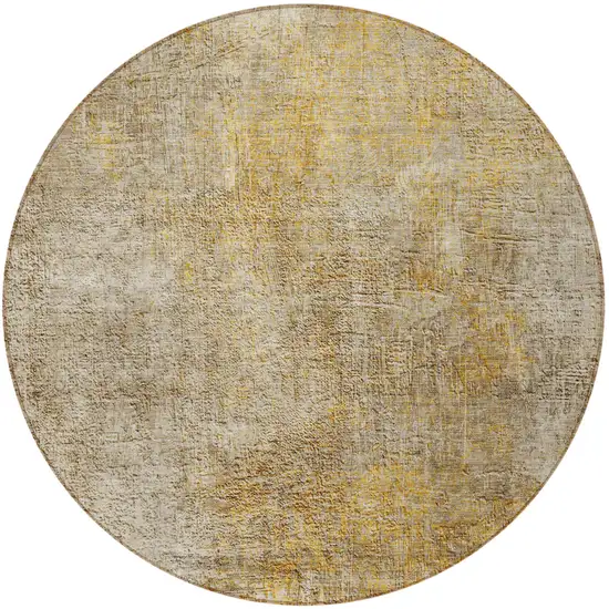 8' Beige Taupe And Ivory Round Abstract Washable Indoor Outdoor Area Rug Photo 7