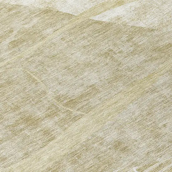 8' Beige Taupe And Tan Round Abstract Washable Indoor Outdoor Area Rug Photo 7