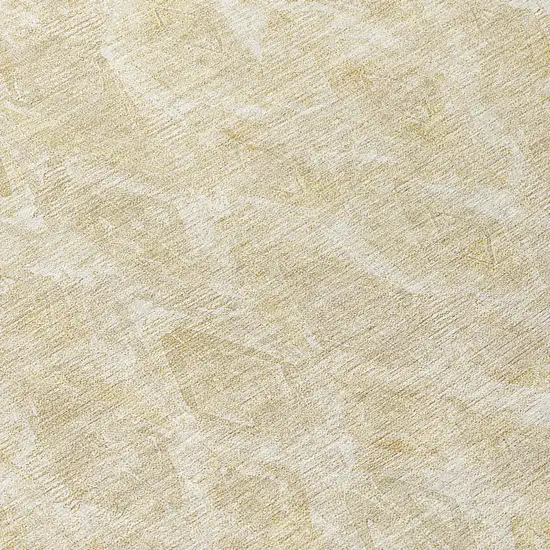 8' Beige Taupe And Tan Round Geometric Washable Indoor Outdoor Area Rug Photo 7