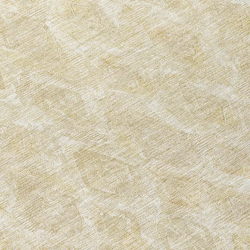 8' Beige Taupe And Tan Round Geometric Washable Indoor Outdoor Area Rug Photo 7