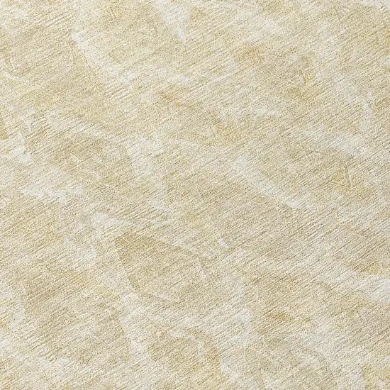 8' Beige Taupe And Tan Round Geometric Washable Indoor Outdoor Area Rug Photo 7