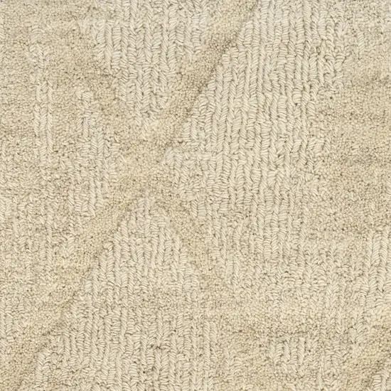 6' Beige Wool Geometric Hand Woven Runner Rug Photo 7