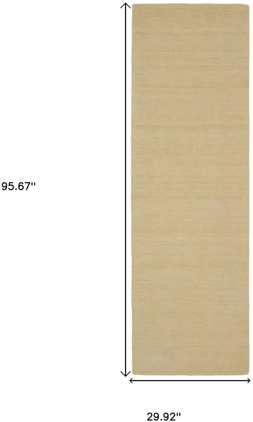 8' Beige Wool Hand Tufted Runner Rug Photo 3