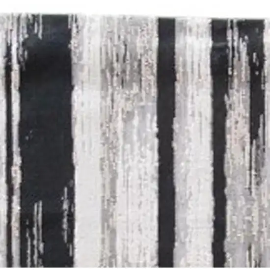 8' Black Silver And Gray Abstract Runner Rug Photo 3