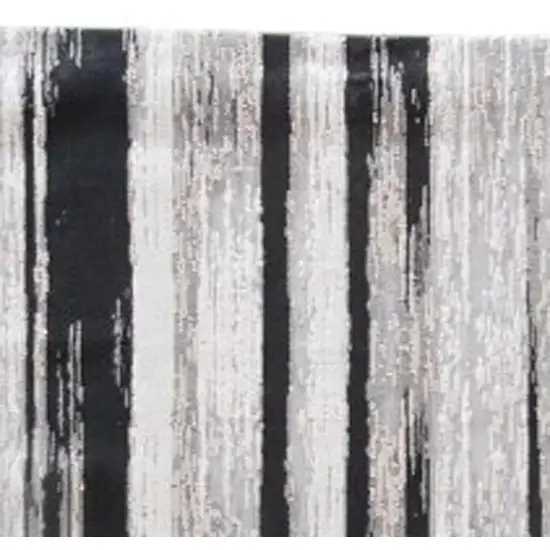 8' Black Silver And Gray Abstract Runner Rug Photo 5
