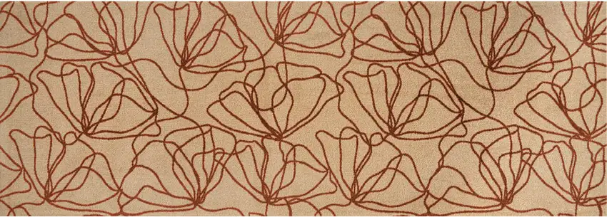6' Beige and Bronze Floral Washable Area Rug With UV Protection Photo 5