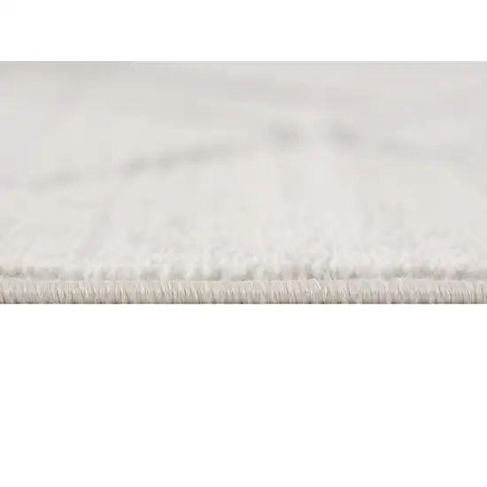 8' Beige and Gray Abstract Distressed Round Rug Photo 5