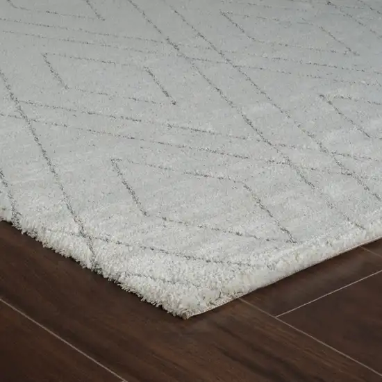 8' Beige and Gray Abstract Non Skid Runner Rug Photo 4