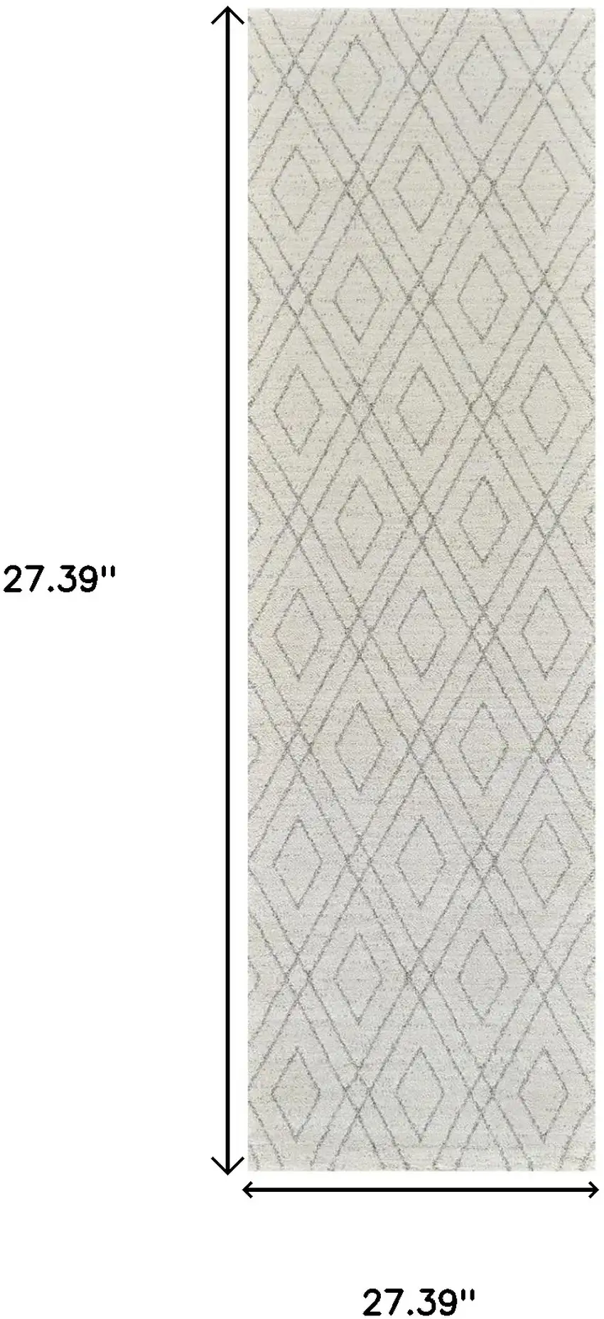 8' Beige and Gray Abstract Non Skid Runner Rug Photo 6
