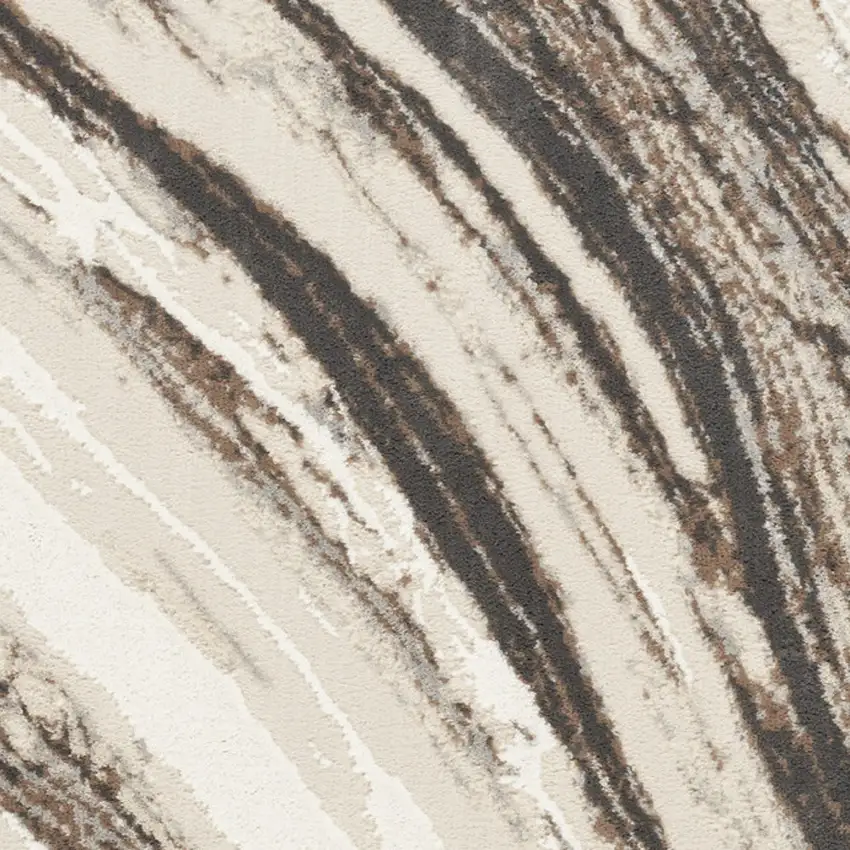 8' Beige and Gray Abstract Non Skid Runner Rug Photo 5