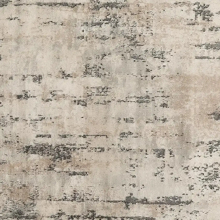 4' Beige and Gray Square Abstract Power Loom Area Rug Photo 1