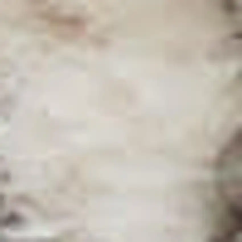 8' Beige and Gray Square Medallion Power Loom Distressed Area Rug Photo 1