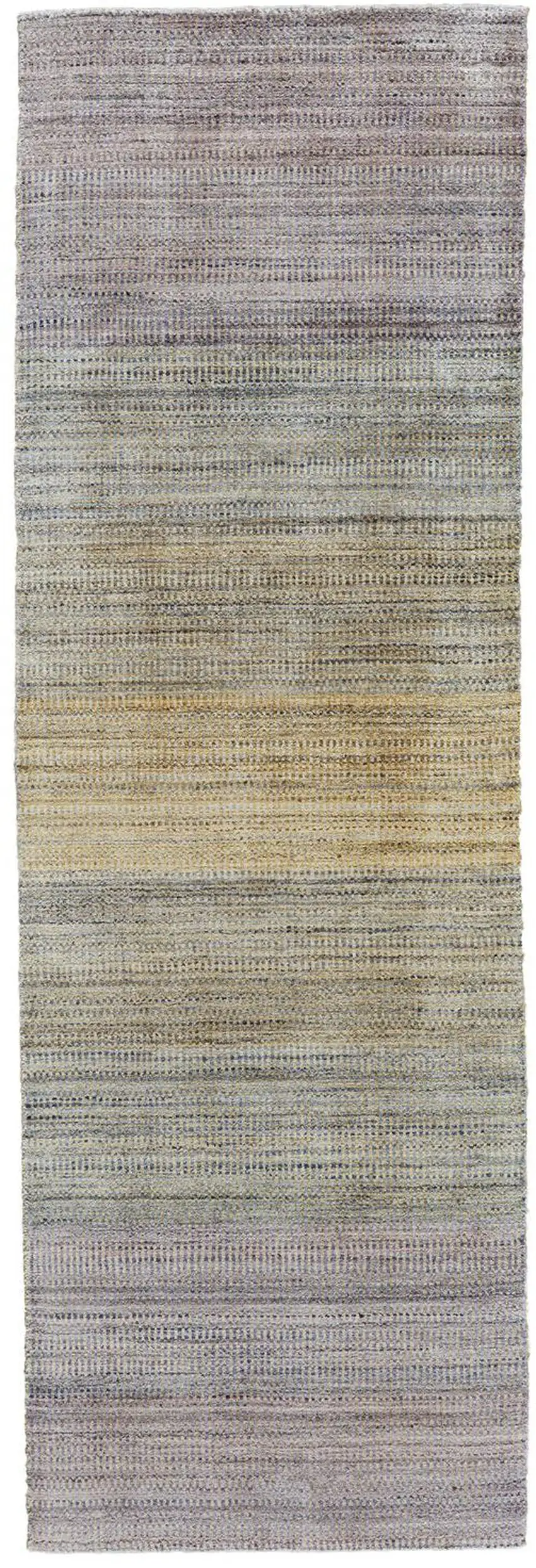 10' Beige and Purple Ombre Hand Woven Runner Rug Photo 5