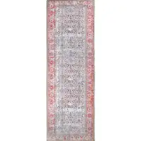 Photo of 8' Berry Red Oriental Power Loom Stain Resistant Runner Rug
