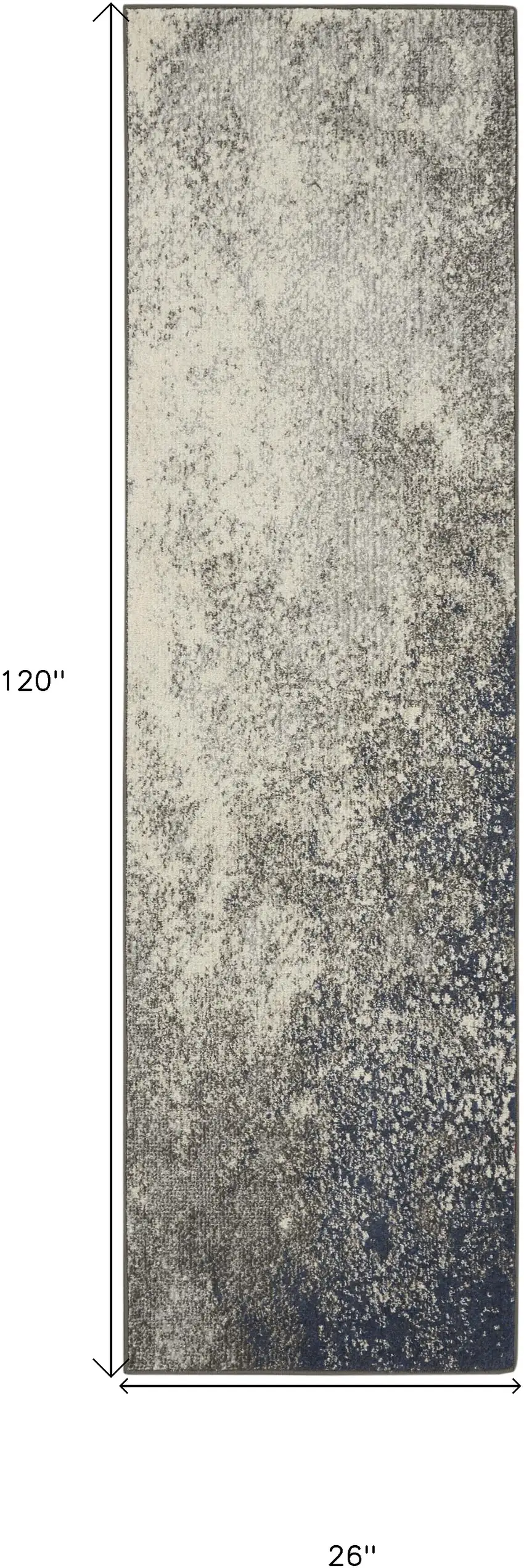 10' Black Abstract Power Loom Runner Rug Photo 5