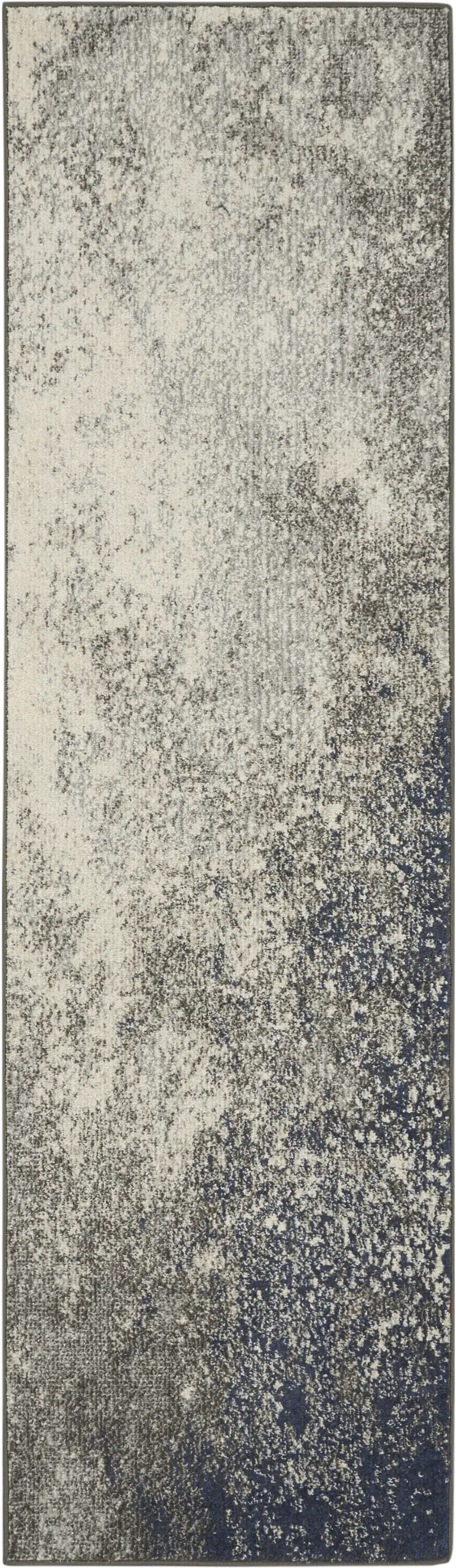 10' Black Abstract Power Loom Runner Rug Photo 1