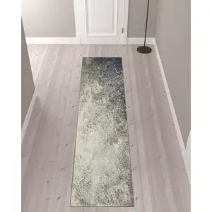 Photo of 10' Abstract Power Loom Runner Rug