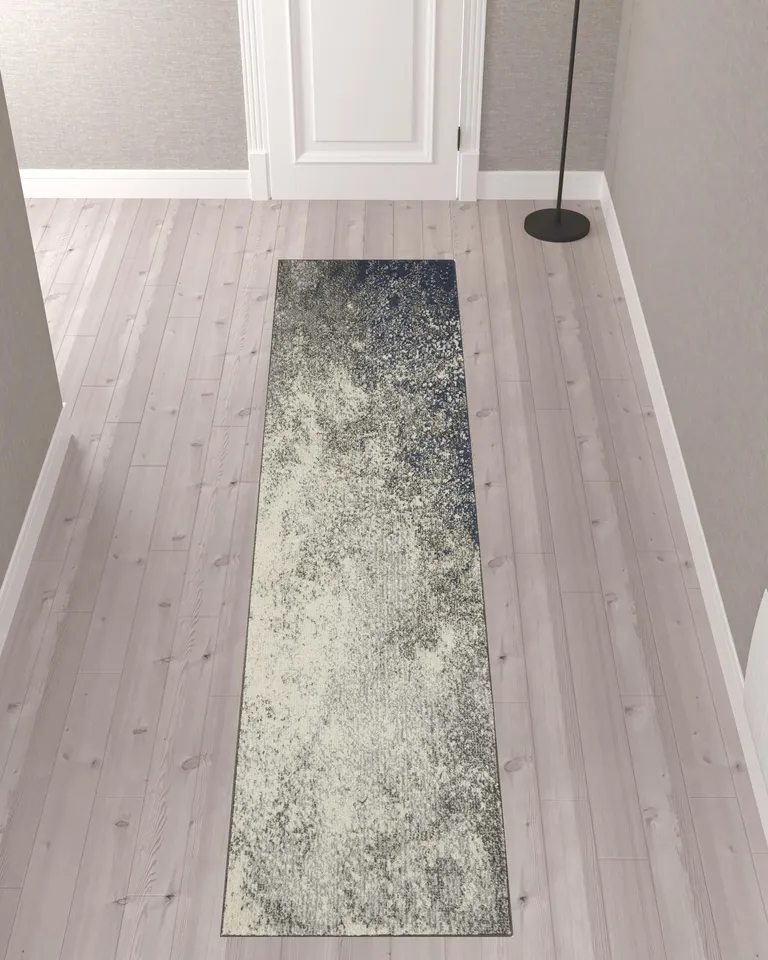 10' Abstract Power Loom Runner Rug Photo 2