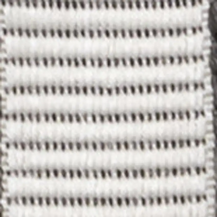 8' Black And Cream Geometric Indoor Outdoor Runner Rug Photo 3