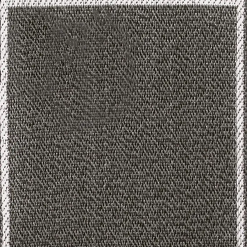 8' Black And Cream Indoor Outdoor Runner Rug Photo 2