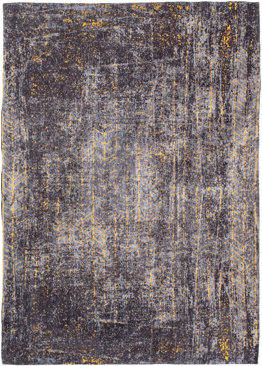 10' Black And Gold Chevron Washable Runner Rug Photo 2