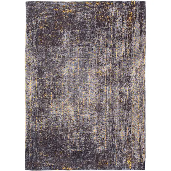 10' Black And Gold Chevron Washable Runner Rug Photo 3