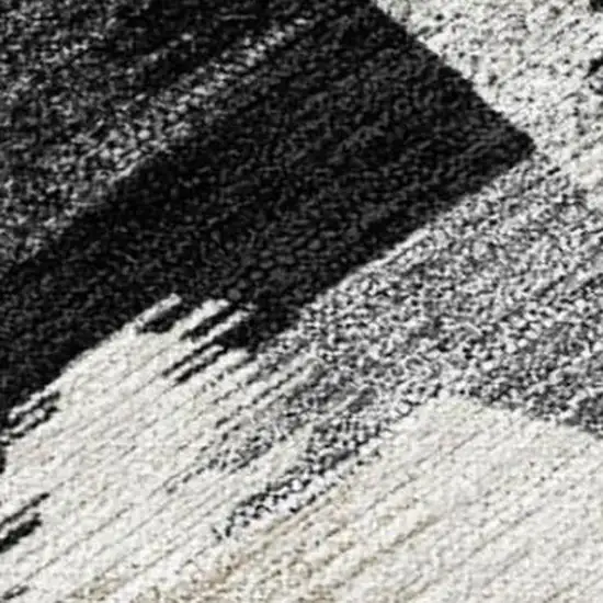 8' Black And Graphite Round Abstract Washable Indoor Outdoor Area Rug Photo 8