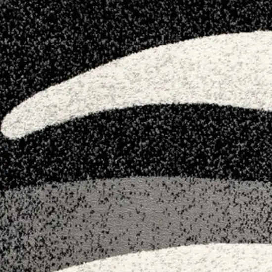 6' Black And Gray Abstract Runner Rug Photo 5