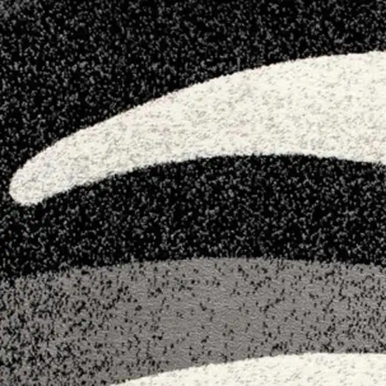 12' Black And Gray Abstract Runner Rug Photo 6