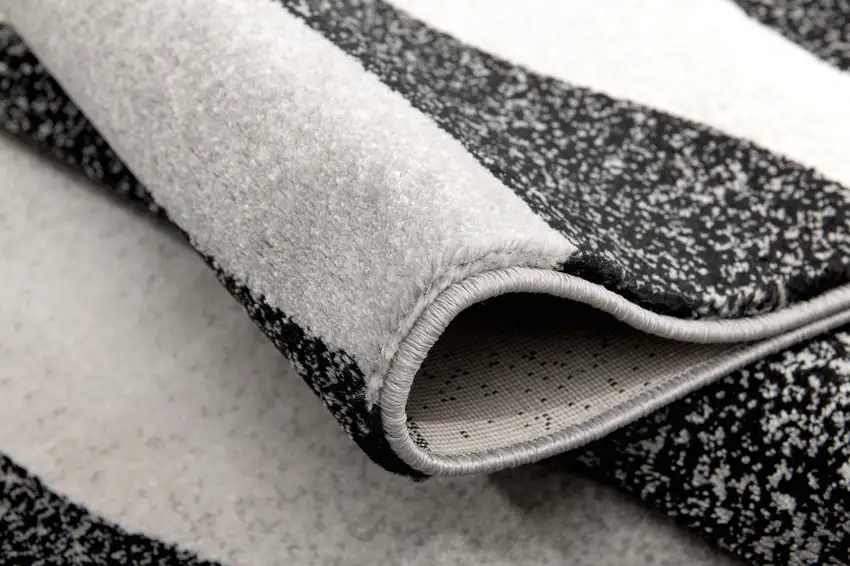 12' Black And Gray Abstract Runner Rug Photo 8