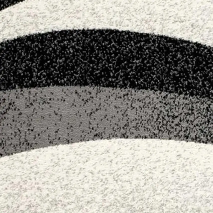 9' Black And Gray Abstract Runner Rug Photo 4