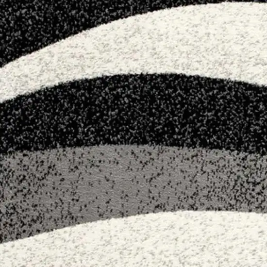 7' Black And Gray Abstract Runner Rug Photo 4