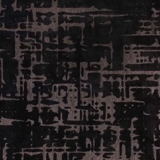 8' Black And Gray Abstract Washable Round Rug Photo 3